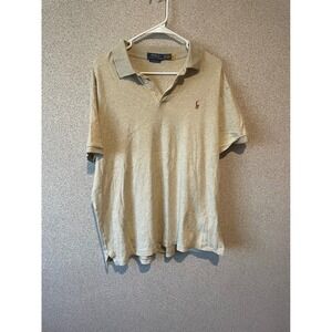 Polo Ralph Lauren Men's Custom Slim Fit Polo Shirt, Classic Casual Beige‎ XL